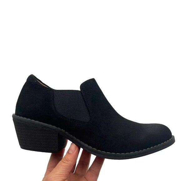 Eurosoft Womens Ankle Bootie Size 8 Solid Black Slip on Flexible Cushioned Shoes - Picture 13 of 14